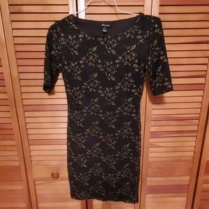 Black lace with gold dress